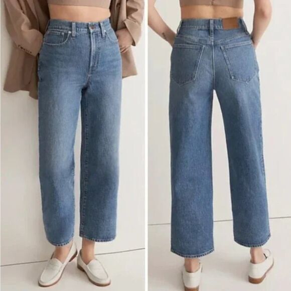 NEW Madewell The Perfect Vintage Wide-Leg Crop Jean Cresslow‎ Wash, 23 - Picture 1 of 16